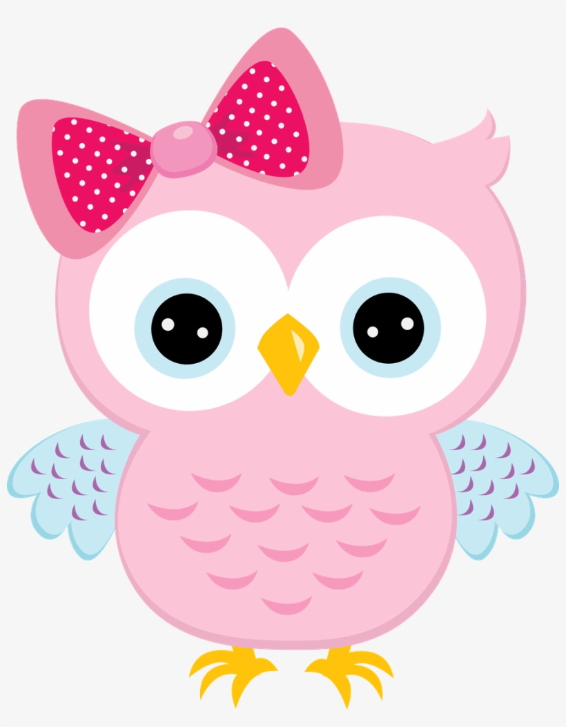 Light Pink Owl With Bow - Pink Owl, transparent png