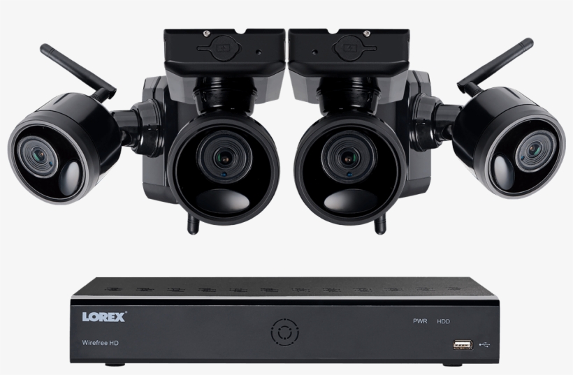 1080p Outdoor Wireless Camera System, 4 Rechargeable - Wireless Security Camera, transparent png