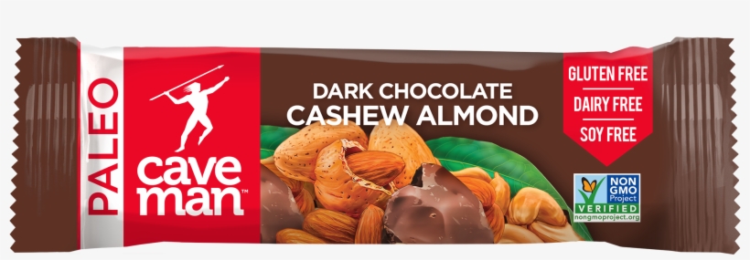 Paleo Dark Chocolate Cashew Almond - Caveman Foods Dark, Chocolate Almond Coconut - 1.4, transparent png