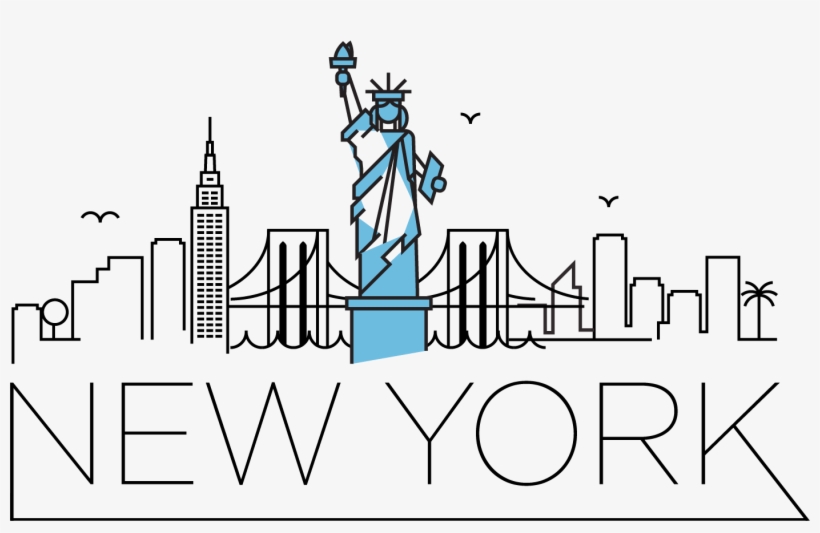 New York Line Art Skyline - New York City, transparent png