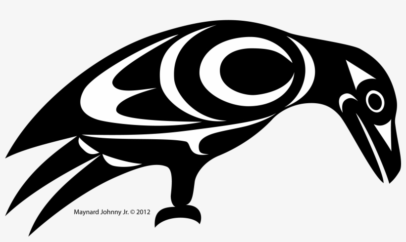 Crow-quleeqe - Coast Salish Raven Outline, transparent png