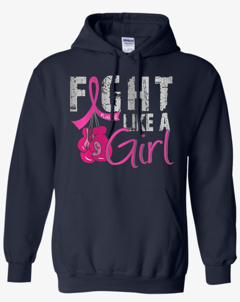 Fight Like A Girl Hoodie - Fight Like A Girl Breast Cancer Boxing Glove Hoodie, transparent png