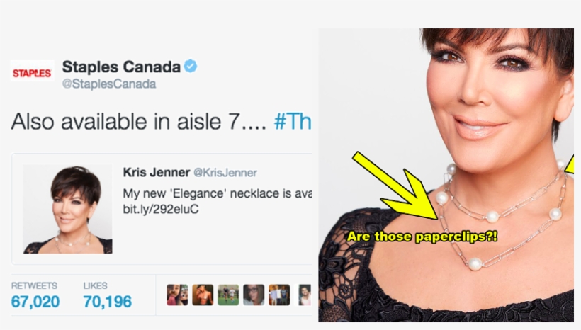 Staples Shaded The Hell Out Of Kris Jenner For Her - Staples Canada Kris Jenner, transparent png