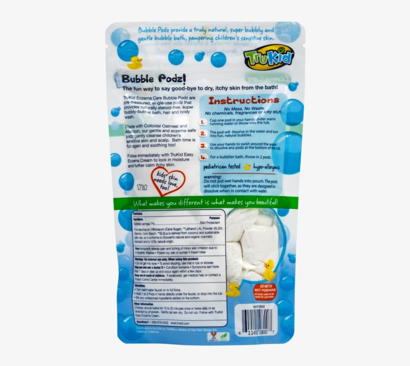 Trukid Bubble Podz Eczema Care Bubble Bath - Trukid Eczema Bubble Podz, Natural Bubble Bath, transparent png