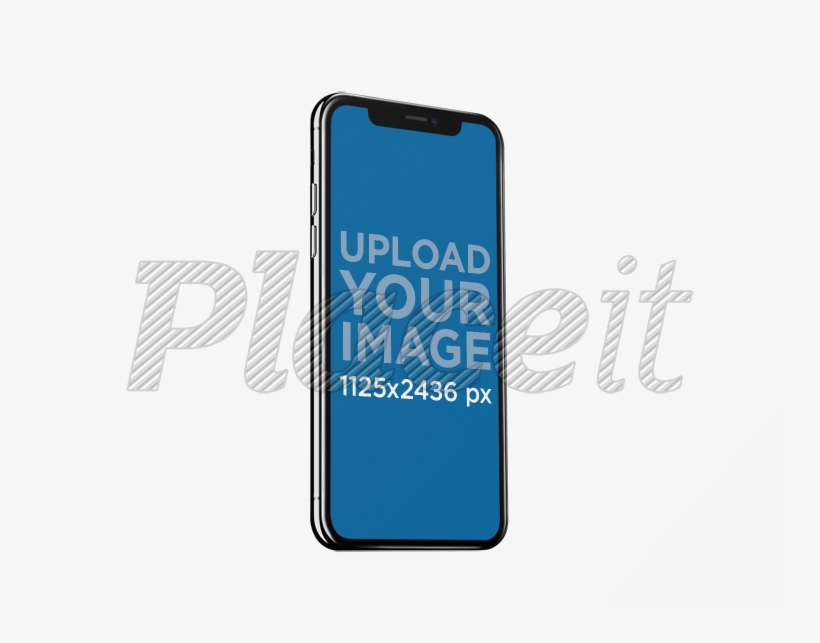 Angled Jet Black Iphone X Mockup Against A Transparent - Vertical Iphone, transparent png