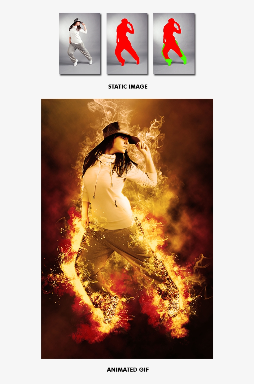 Gif Animated Fire Photoshop Action - Gif, transparent png