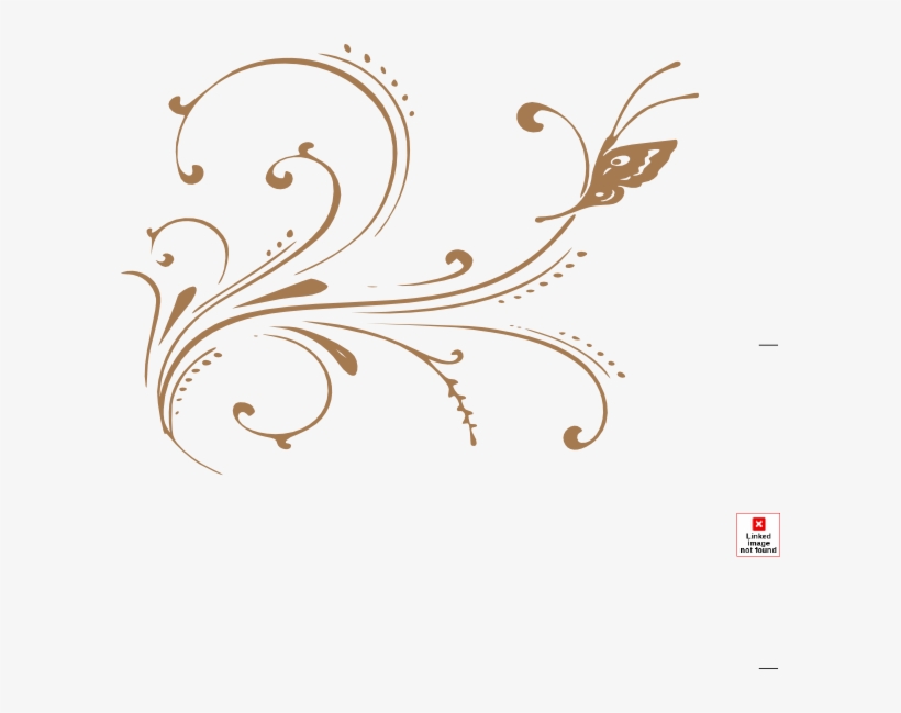 Black And White Flourish Fancy Clipart Clip Art - Pink Butterfly Transparent Background, transparent png