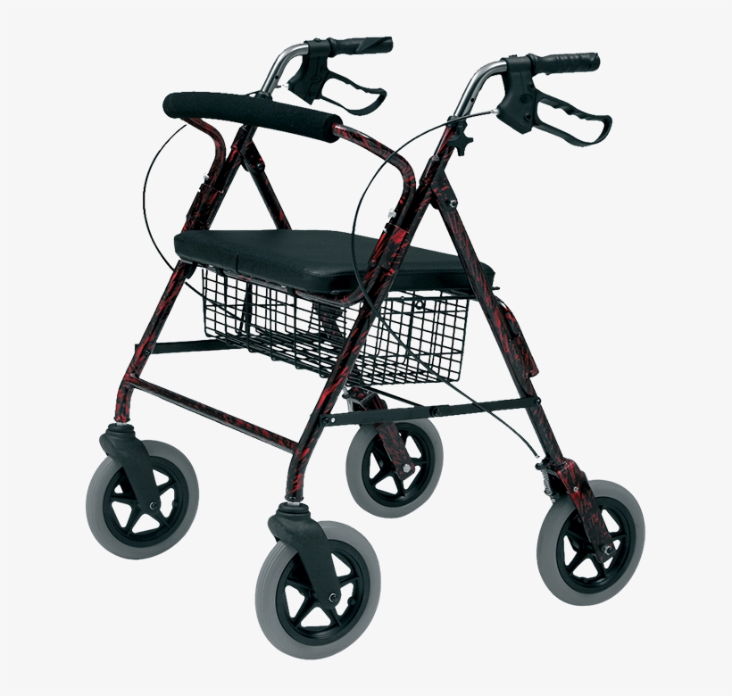 Heavy Duty 4 Wheel Walker - Mobility Smart Heavy Duty 4 Wheeled Rollator, transparent png