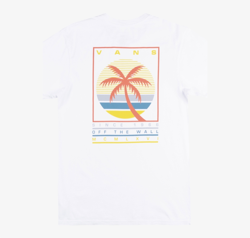 Vans Off The Wall Tall Palms T-shirt Mens White Classic - T-shirt, transparent png