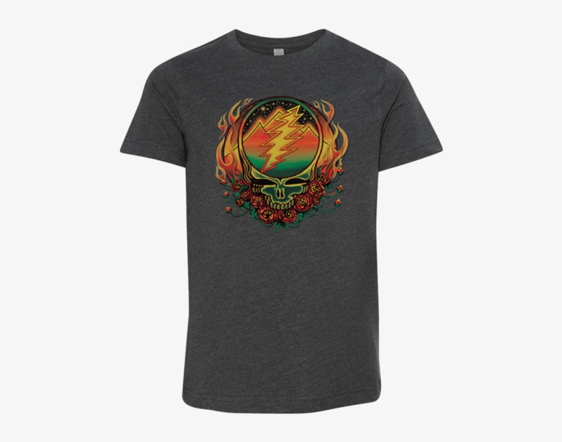 Grateful Dead Scarlet Fire Stealie Youth T Shirt - Grateful Dead In The Dark Kids Rock Punk Caps Cool, transparent png