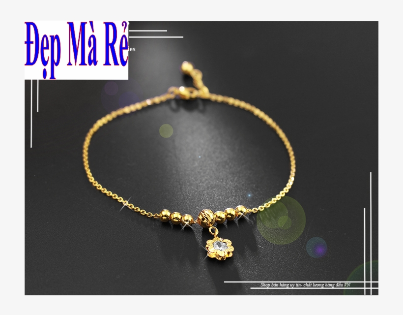 Lắc Chân Inox Đẹp Mà Rẻ Kiểu Hoa Mai Đính Đá Zircon - Gold, transparent png