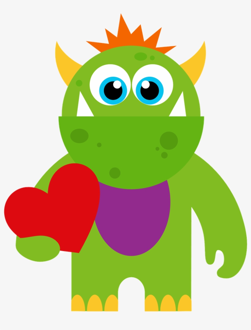 Casamento E Namorados - Cute Green Valenitine Monster Rectangle Magnet, transparent png