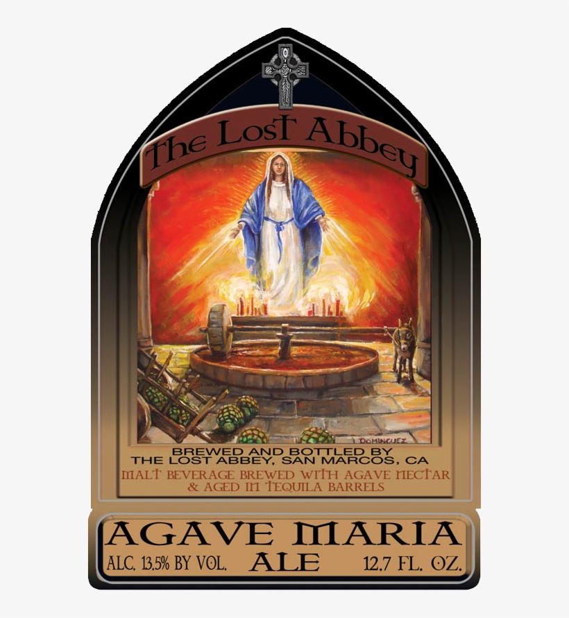 The Lost Abbey To Release New Tequila Barreled Beer - Lost Abbey Agave Maria Ale - 375 Ml Bottle, transparent png