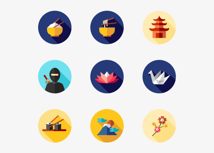Japan Icons Vector Png, transparent png
