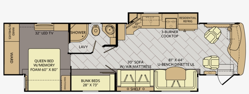 2016 Fleetwood Pace Arrow Floor Plan, transparent png