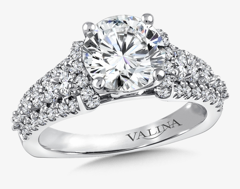 Valina Diamond Engagement Ring Mounting In 14k White - Channel Set Round Diamond Engagement Ring - .75 Carat, transparent png