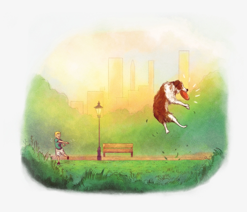 Playing Frisbee - Illustration, transparent png