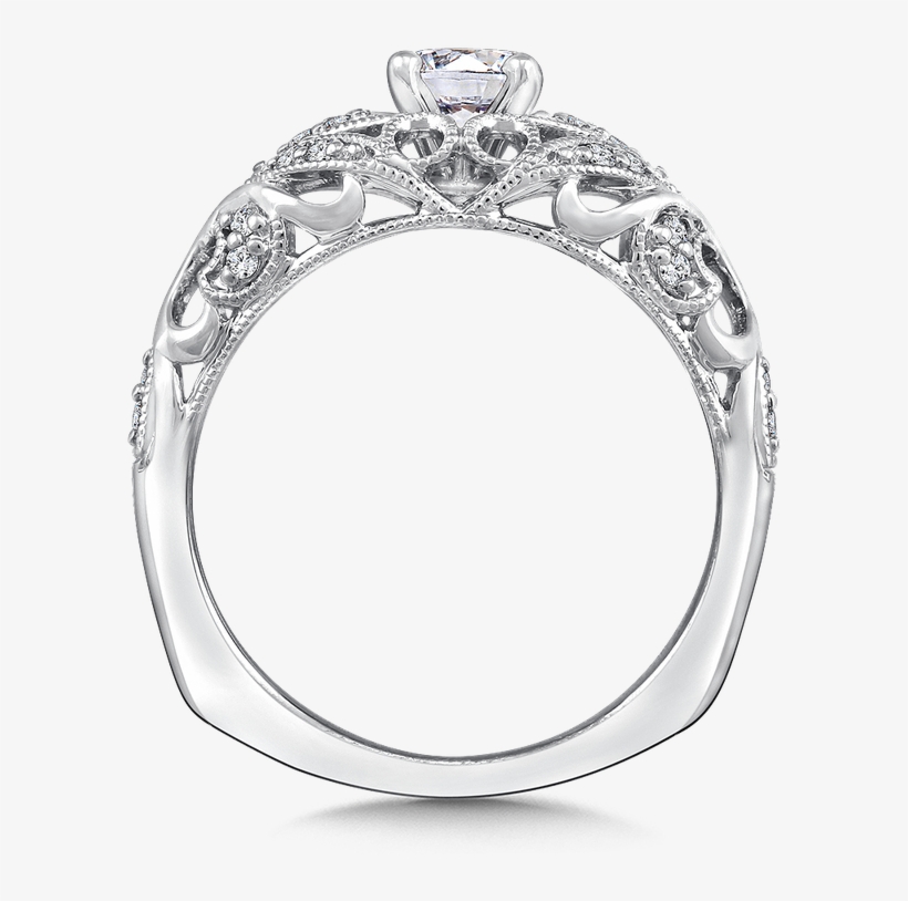 Valina Diamond Engagement Ring Mounting In 14k White - Engagement Ring, transparent png