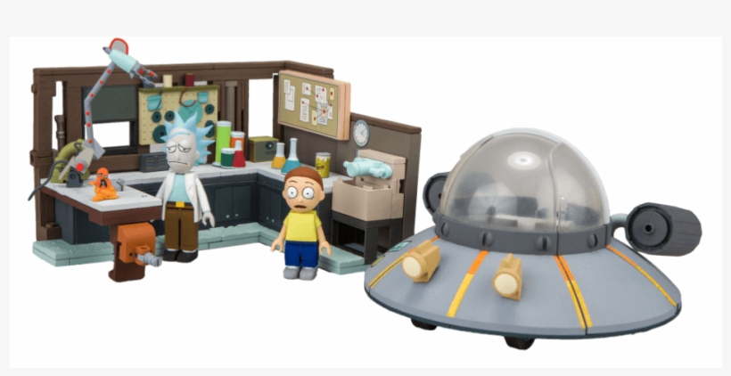 Rick And Morty Spaceship And Garage Construction Set - Rick And Morty Spaceship And Garage Large Construction, transparent png