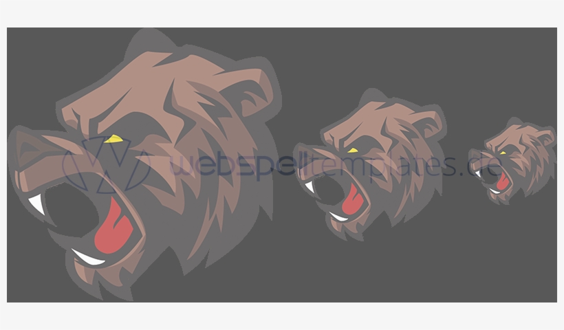 Clan Logo Vector Sizes L030 Mascot Grizzly Bear - Bear, transparent png
