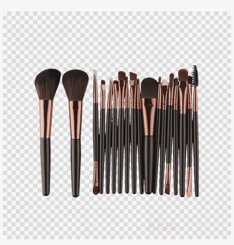 Gearbest 18pcs Multifunctional Facial Makeup Brushes, transparent png