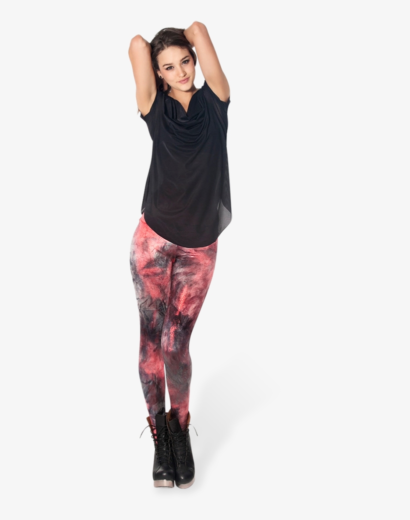 Fairy Paint Red/black Leggings - Hat, transparent png
