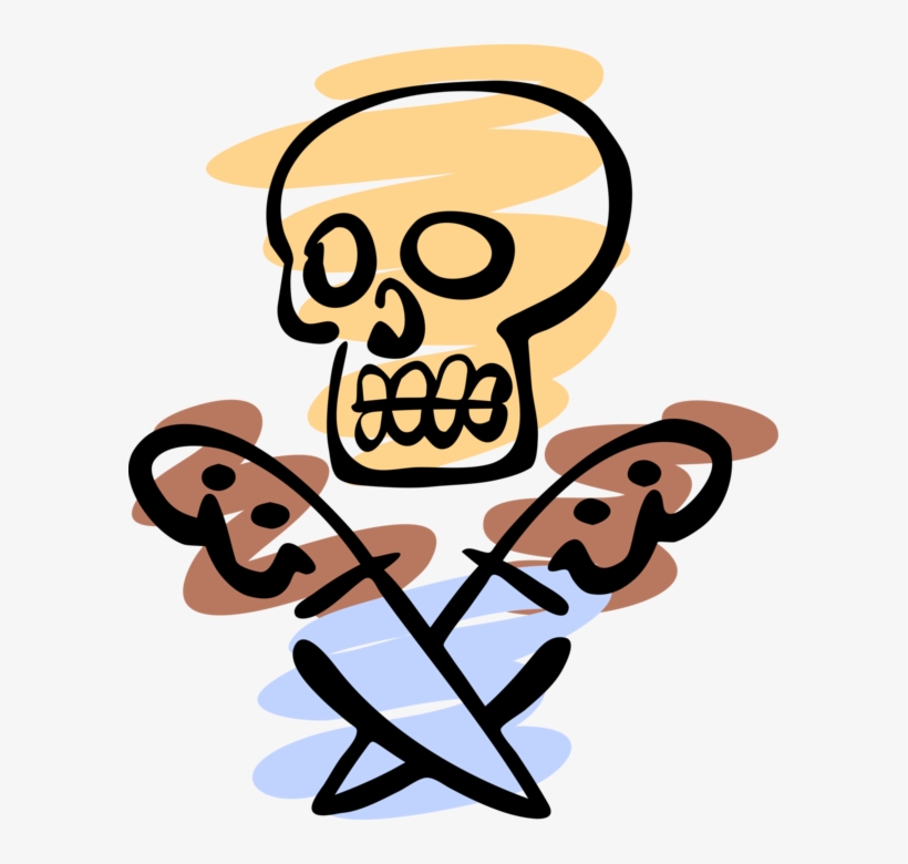 Vector Illustration Of Buccaneer Pirate Skull And Crossed - Skull And Crossbones, transparent png