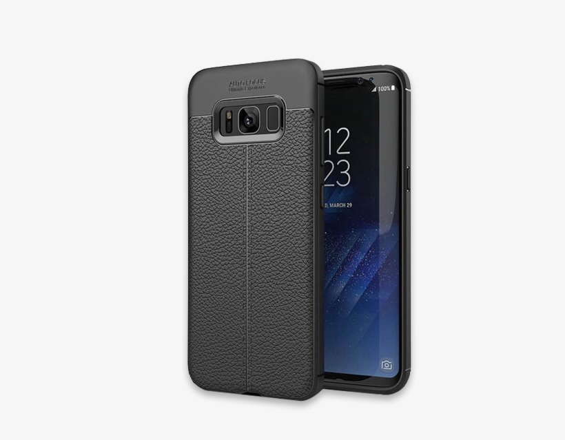 379-luxury Leather Veins Soft Tpu Back Cover Case For - Thin Premium Leather Back Case For Galaxy S8 Plus, transparent png