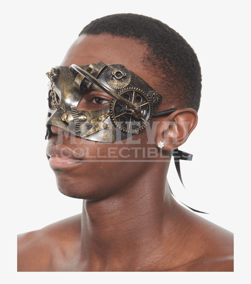 Gold Steampunk Masquerade Mask - Mask, transparent png