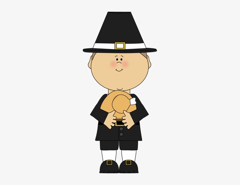 Pilgrim Boy Holding A Cooked Turkey - Pilgrim Clipart, transparent png
