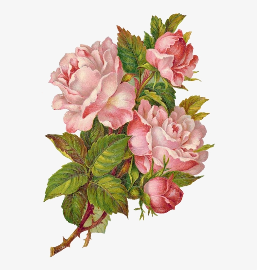 Victorian Flowers, Vintage Flowers, Victorian Crafts, - Violette Stickers Pink Rose Wreaths, transparent png