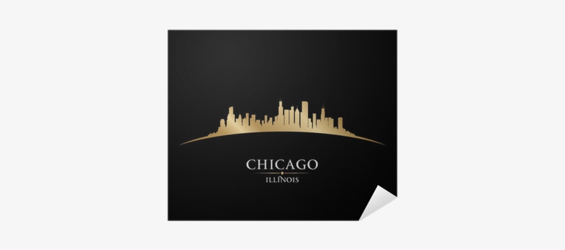 Chicago Illinois City Skyline Silhouette Black Background - Chicago, transparent png
