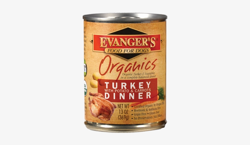 50113 - Evangers Organic Turkey Potato Carrot Canned Dog Food, transparent png