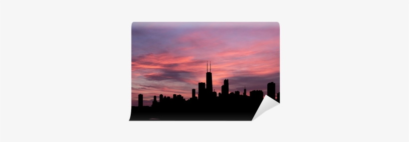 Chicago Skyline At Sunset With Beautiful Sky Illustration - Skyline, transparent png