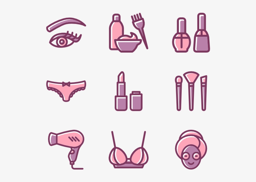 Linear Beauty Elements - Pink Makeup Icon Png, transparent png