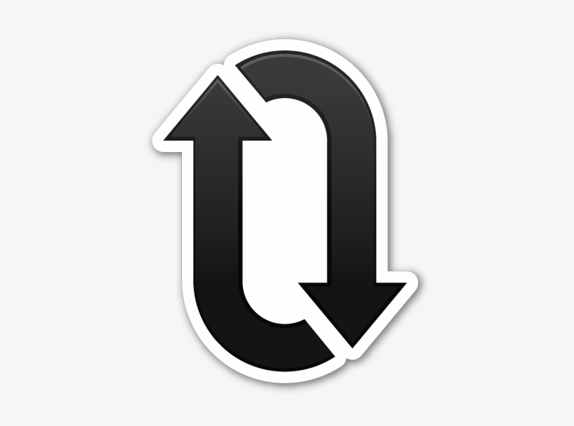 Clockwise Downwards And Upwards Open Circle Arrows - Emojis De Whatsapp Flechas, transparent png