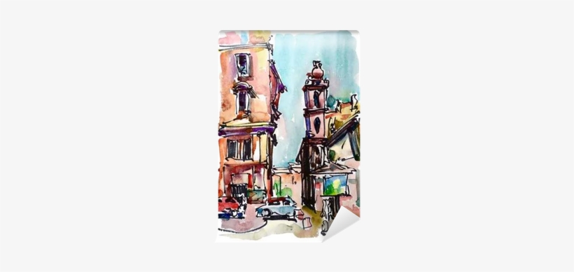 Original Freehand Sketch Watercolor Painting Of Rome - Watercolor Painting, transparent png