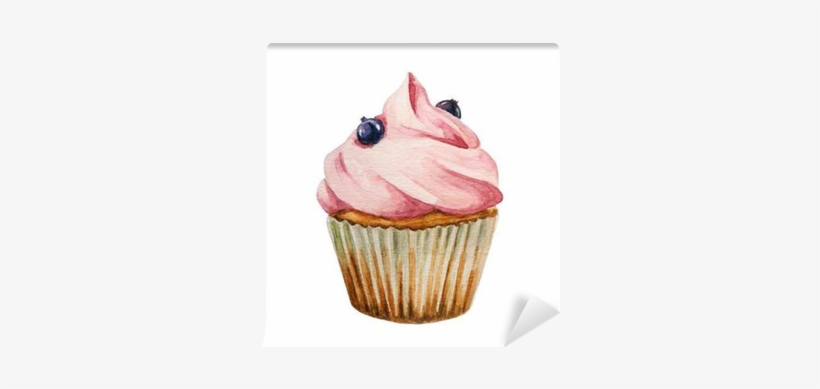 Water Color Cupcake Png, transparent png