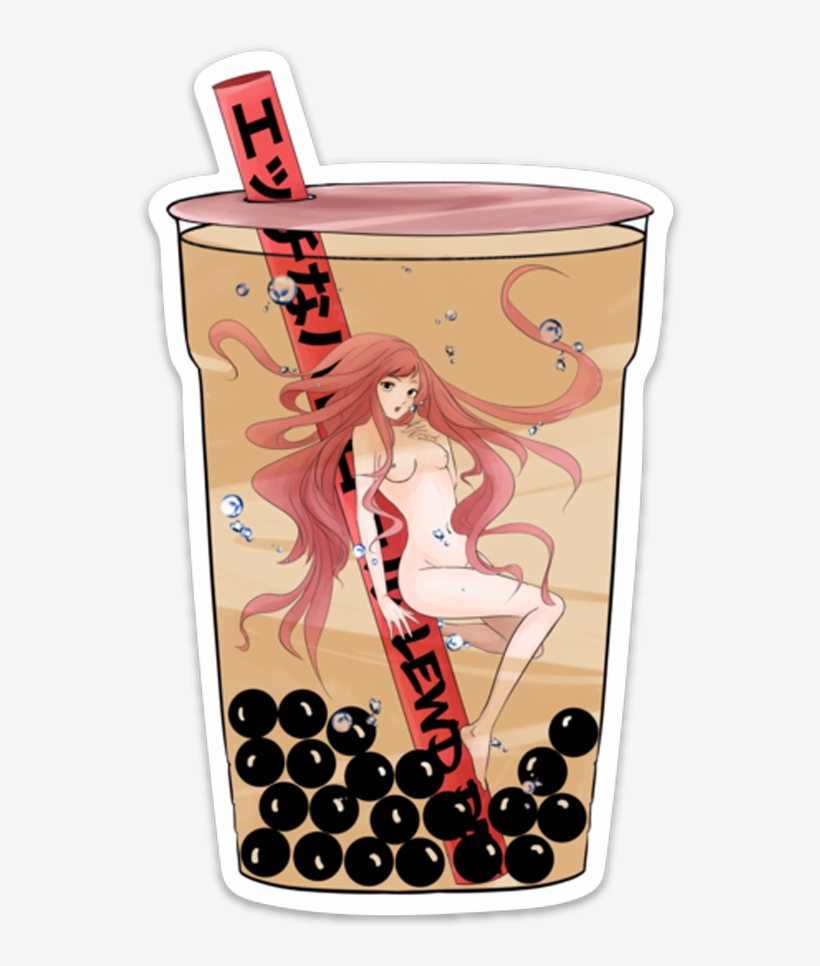 Pearl Tea / Boba / Bubble Tea Girl [sticker] - Sticker, transparent png