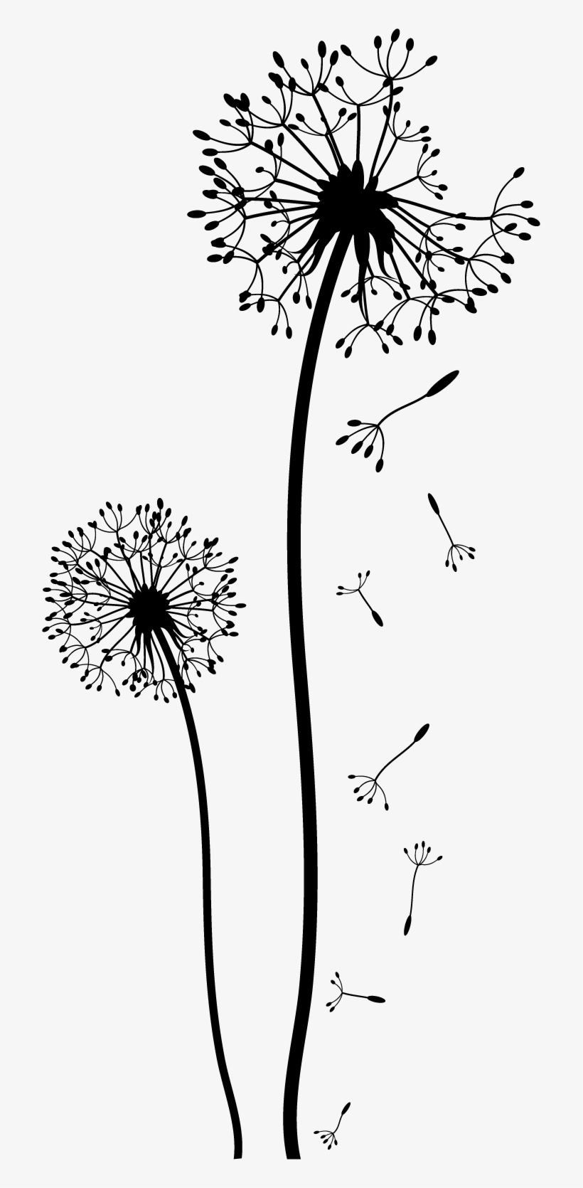 Dancing With The Dandelion Fairies - Clip Art Black And White Dandelion, transparent png