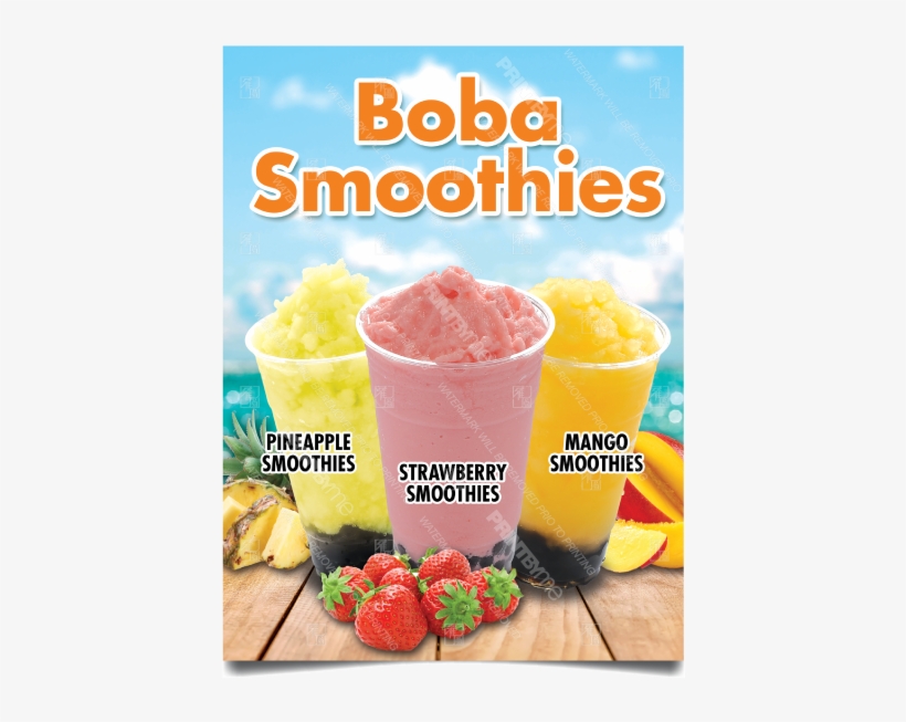Bv-150 Assorted Boba Smoothies Poster - Smoothie Poster, transparent png
