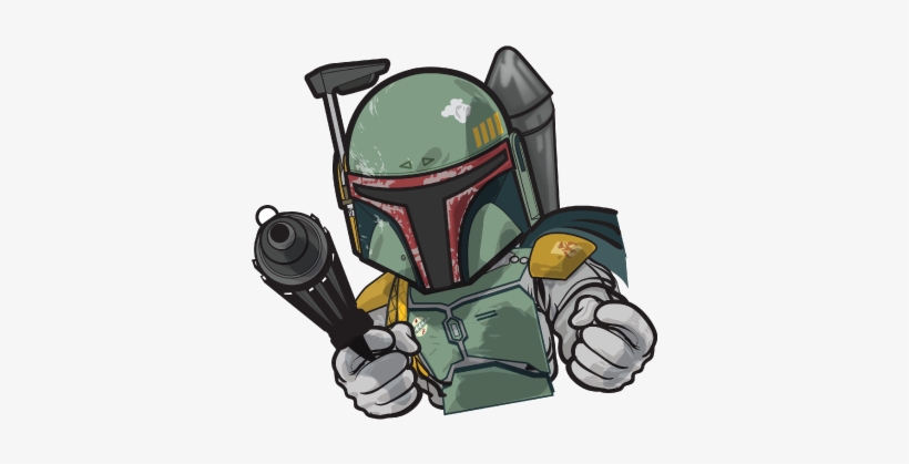 Jpg Black And White Download Lil Boba Fett Icon By - Boba Fett Cartoon Png, transparent png