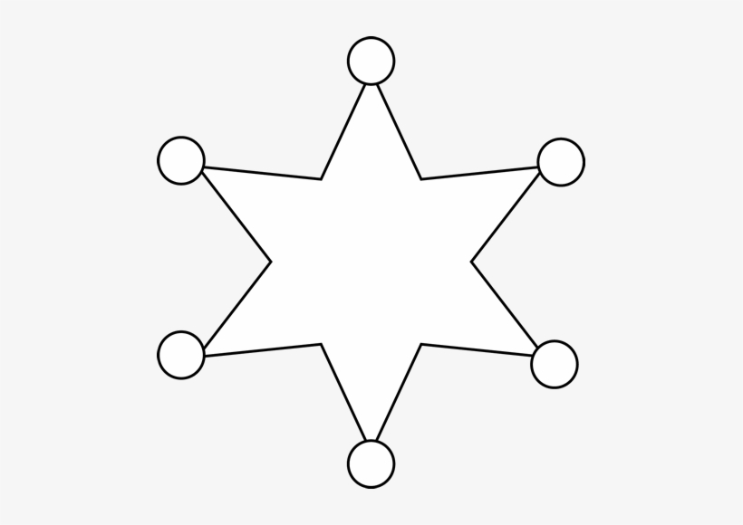 Sheriff Star Black And White - Silhouette Cowboy Head, transparent png