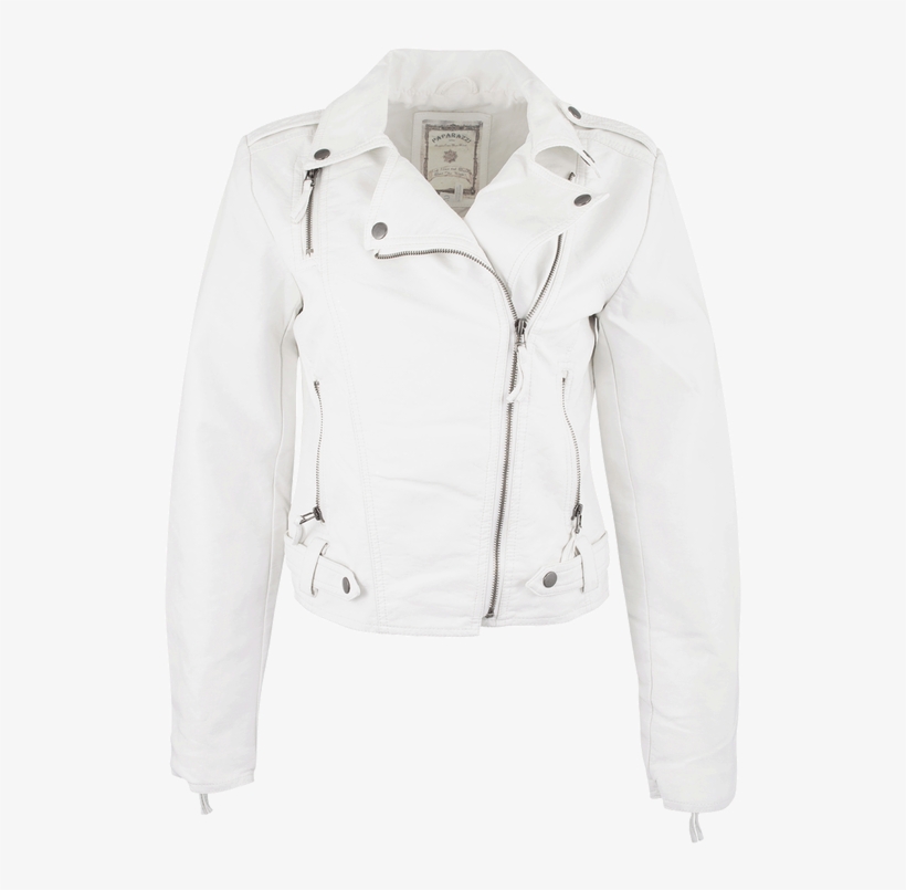 Paparazzi White Vegan Leather Moto Jacket - Shirt, transparent png