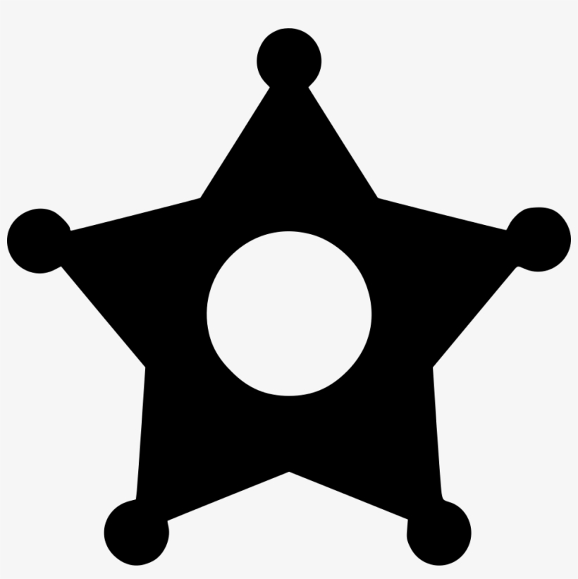 Sheriff Badge - - Sheriff Star Black And White, transparent png
