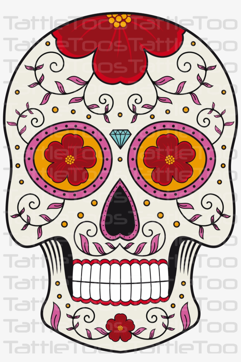 Sugskull 12 - Day Of The Dead Retractable Id Badge Holder - Gold, transparent png