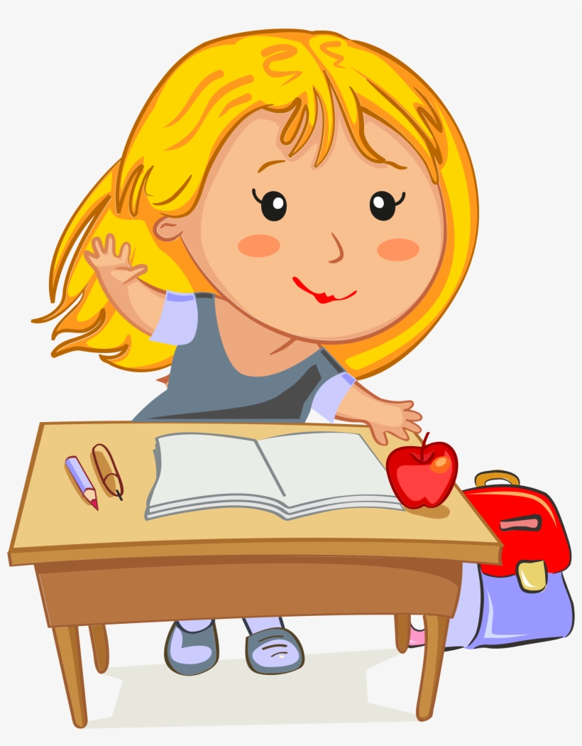 Clip Art Illustration Of A Beautiful Girl Blowing A - Girl In School Clip Art, transparent png