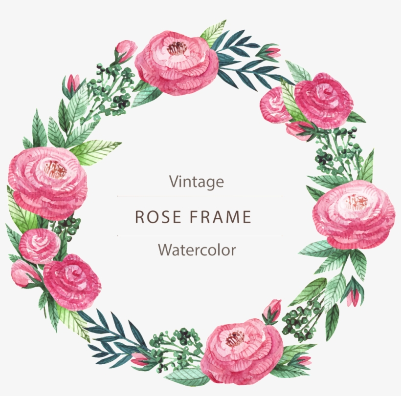 Blooming Beautiful Flowers Hand Painted Garland Decorative - Floral Frame Png, transparent png