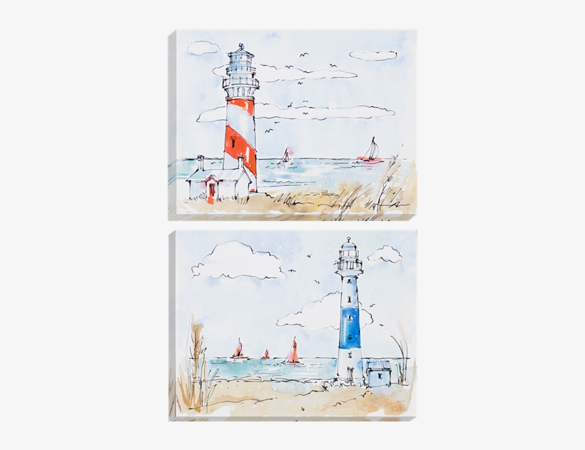 Coastal Pk/2 Gallery Wrap - Zazzle Red And White Lighthouse Scene Key Ring, transparent png