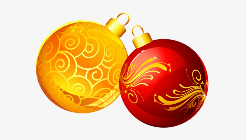 Christmas Yellow Red Ornaments Png Clipart - Red And Yellow Ornaments, transparent png